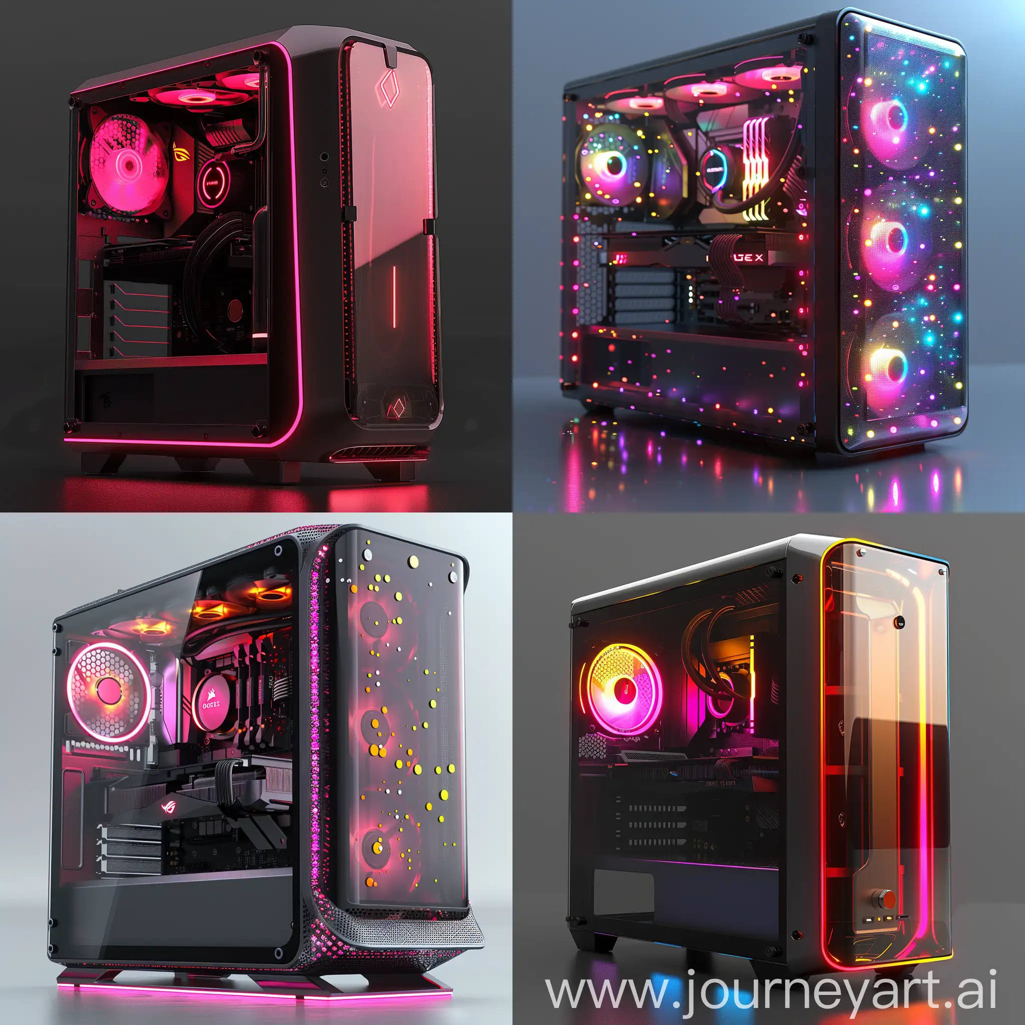 Futuristic PC case, ultra-modern PC case, ultramodern PC case, octane render --stylize 1000