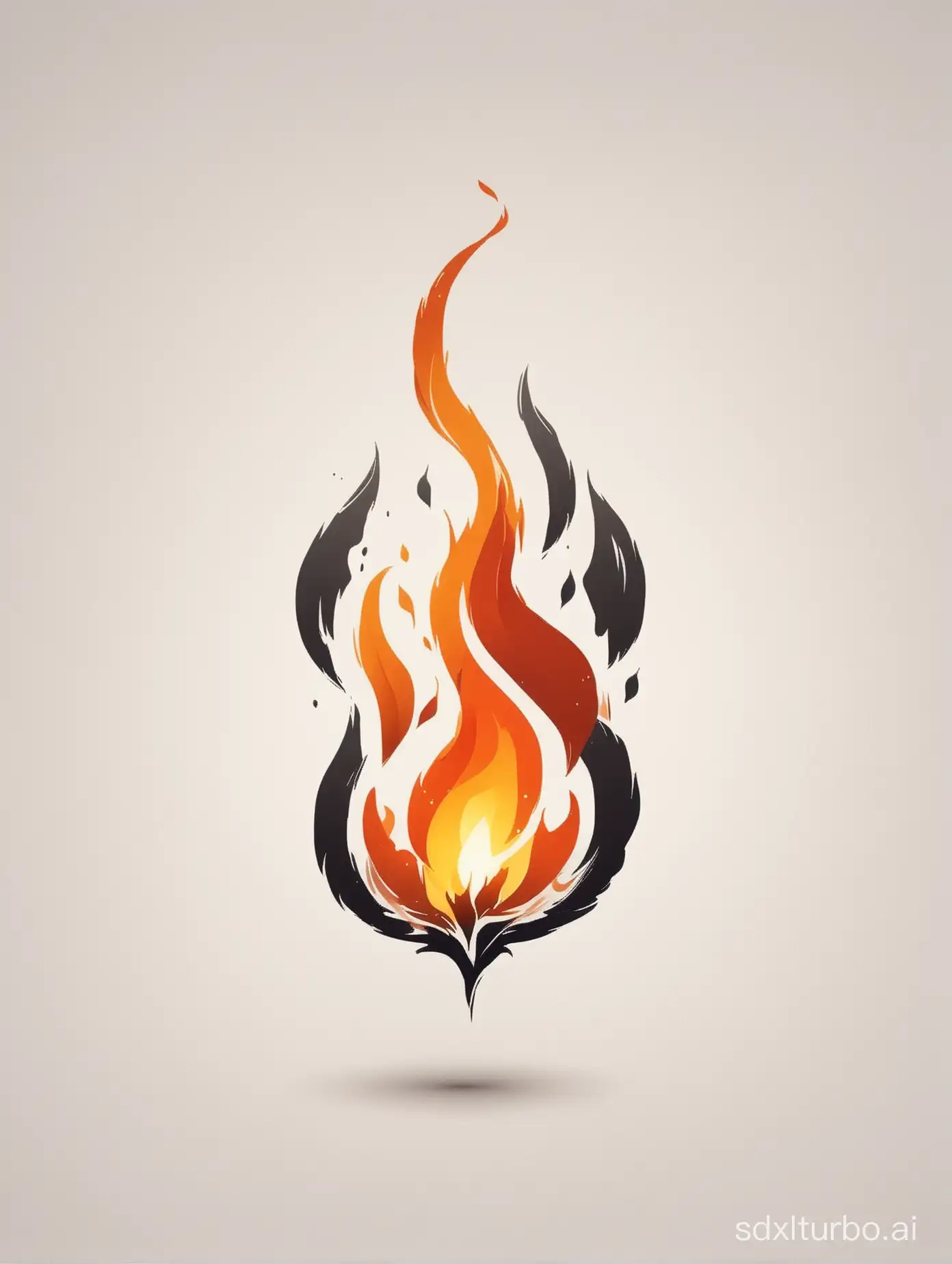 fire icon, fantasy, white background, minimalist
