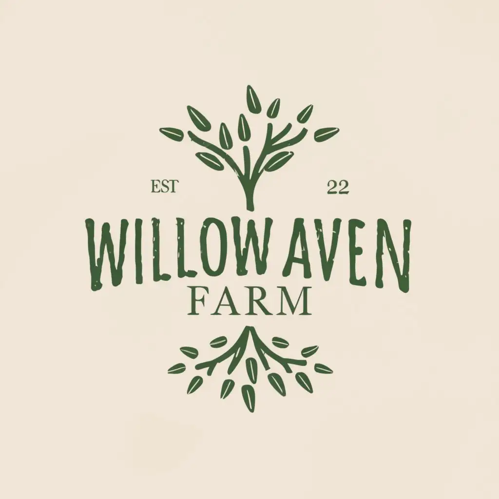 a logo design,with the text "Willow Haven Farm", main symbol:willow tree,Moderate,be used in Beauty Spa industry,clear background