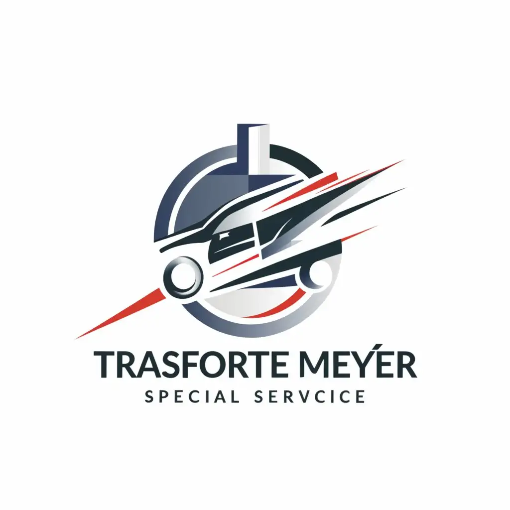 a logo design,with the text "transporte meyer", main symbol:duster special service,Moderate,be used in Automotive industry,clear background