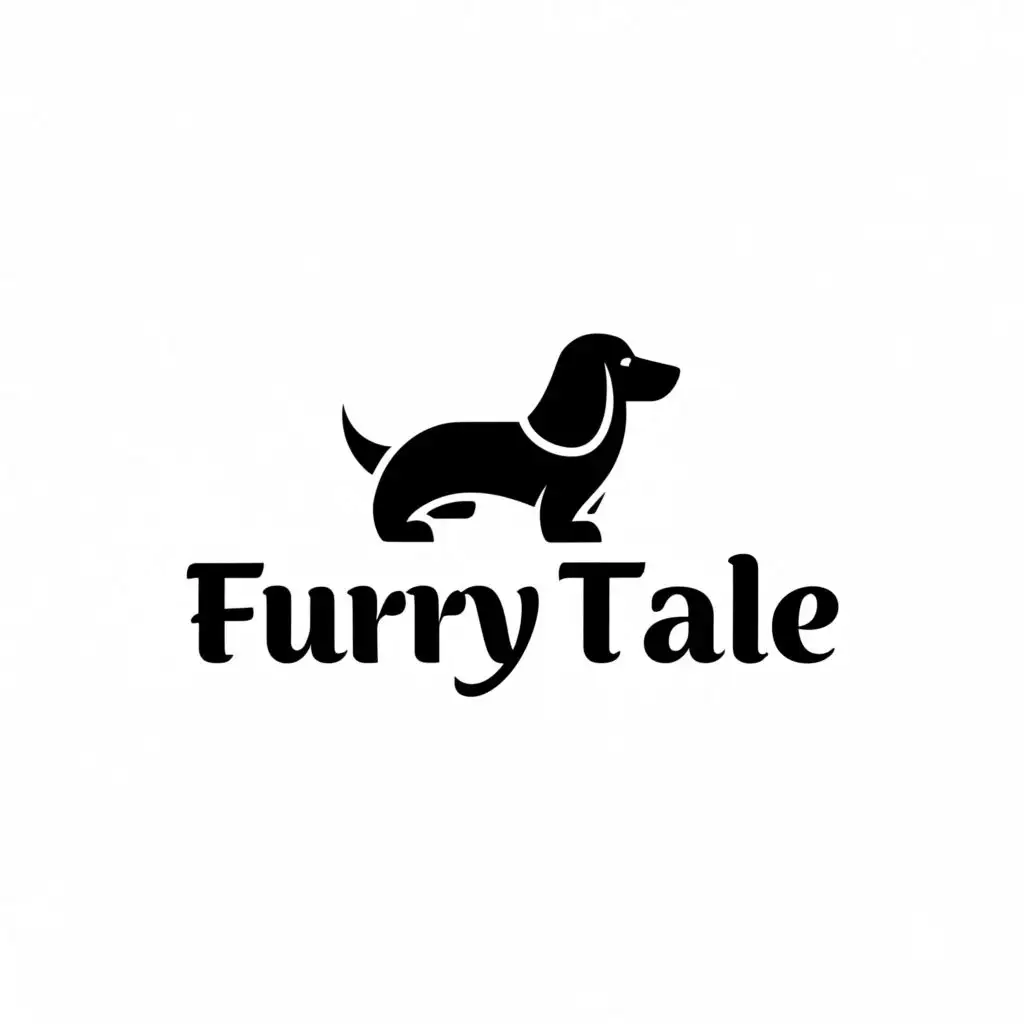 LOGO-Design-For-Furry-Tale-Minimalistic-LongHaired-Dachshund-Silhouette