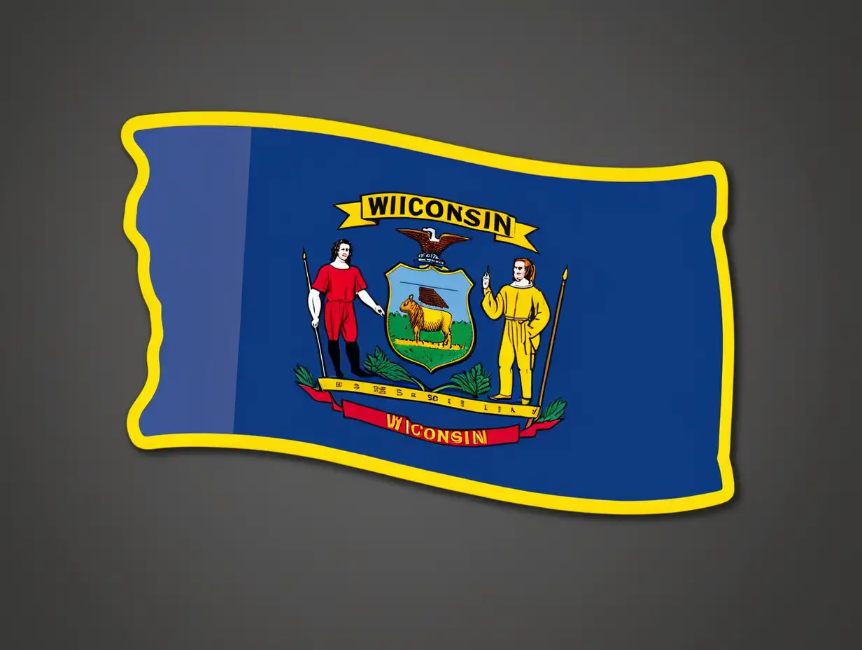 Proudly Display Wisconsin State Flag Bumper Sticker for Cars