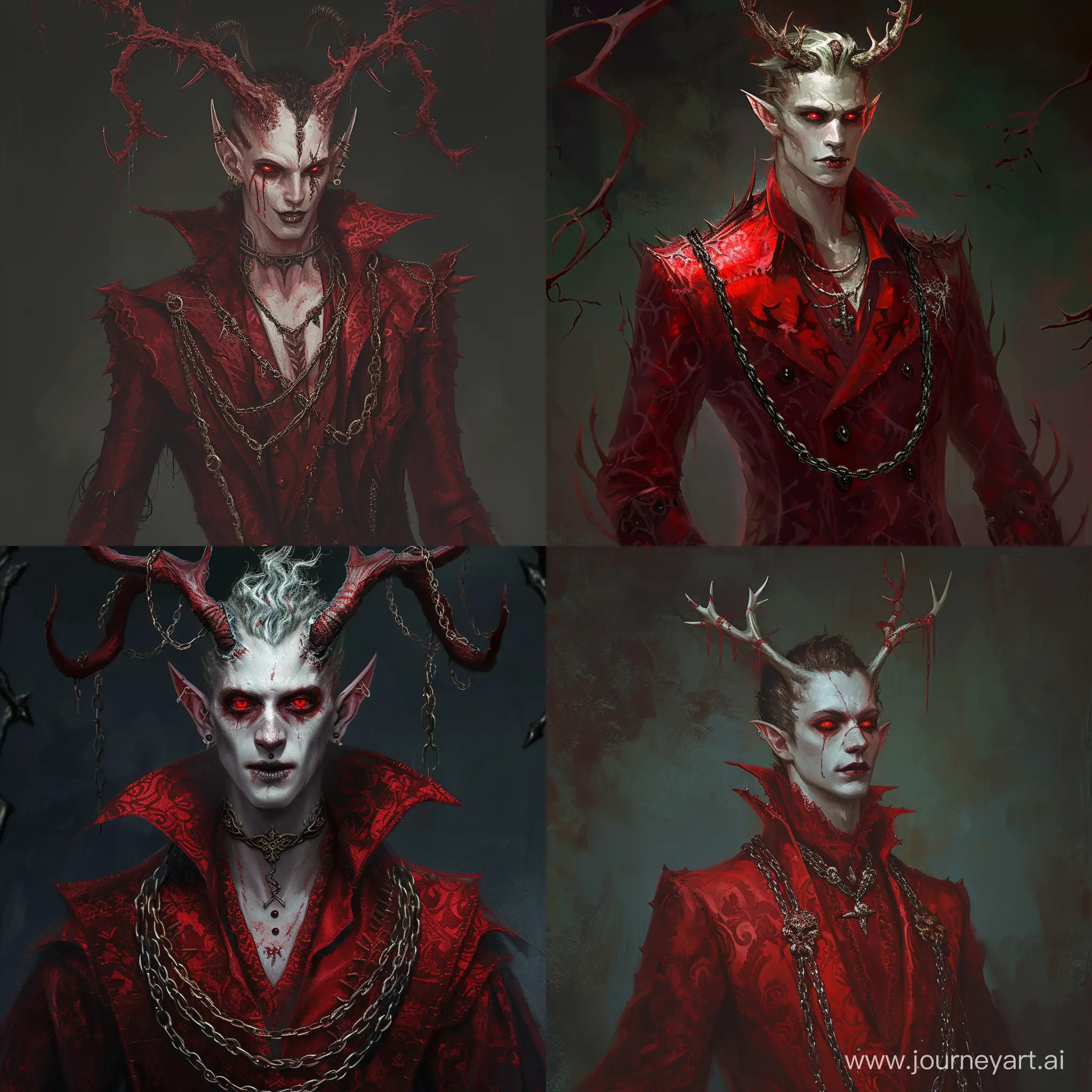 Malevolent-Overlord-in-Stylish-Red-Garb-with-Antlerlike-Horns
