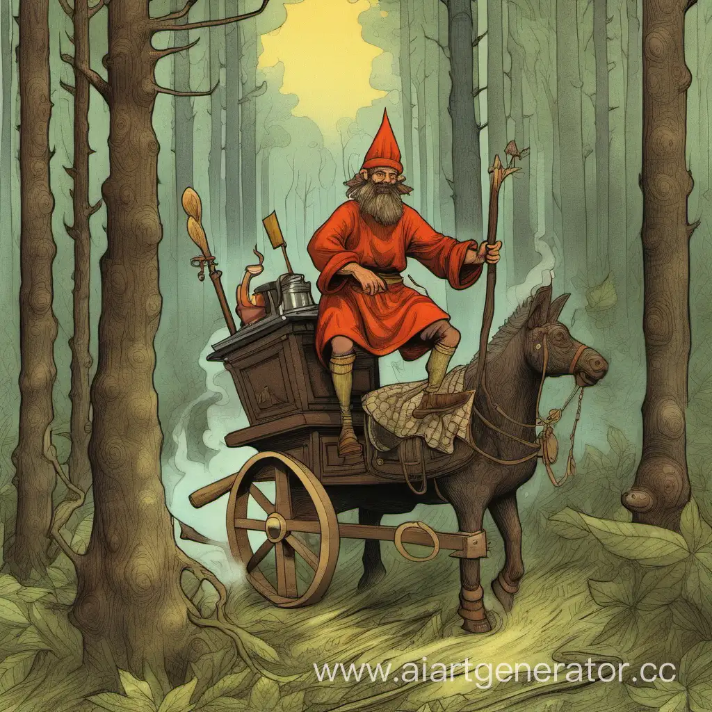 иван-дурак едет на печке
 через лес
