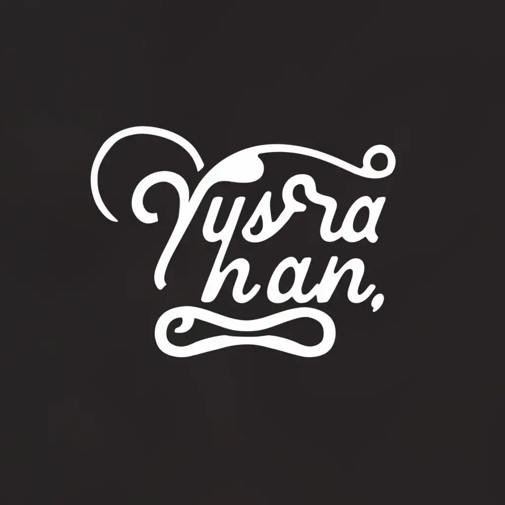 logo, typographicfy name logo, with the text "Yusra Khan", typography