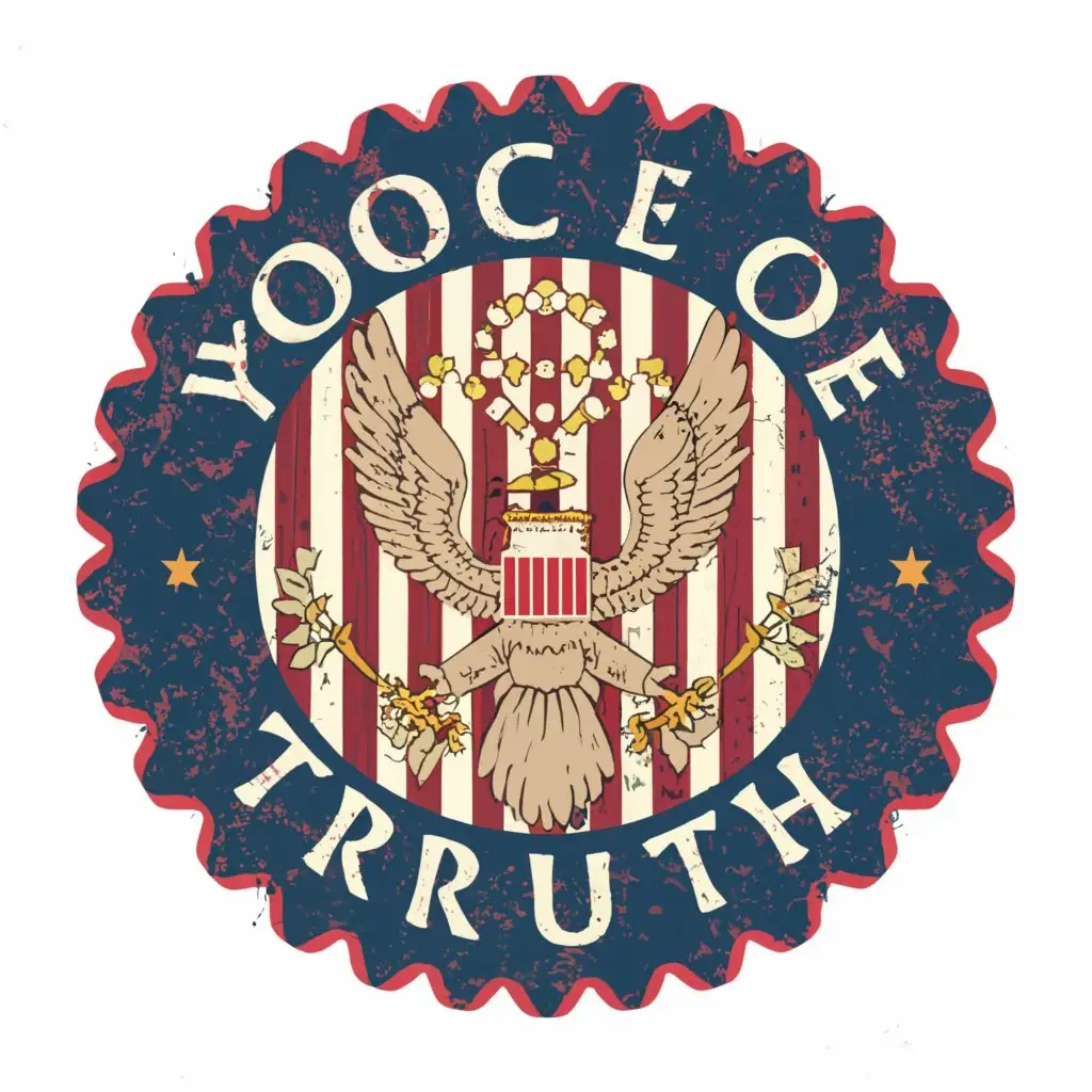 a logo design,with the text "voice of truth", main symbol:retro American with Vatican catholic papal colors like a communist state emblem from the 1950s,Moderate,clear background