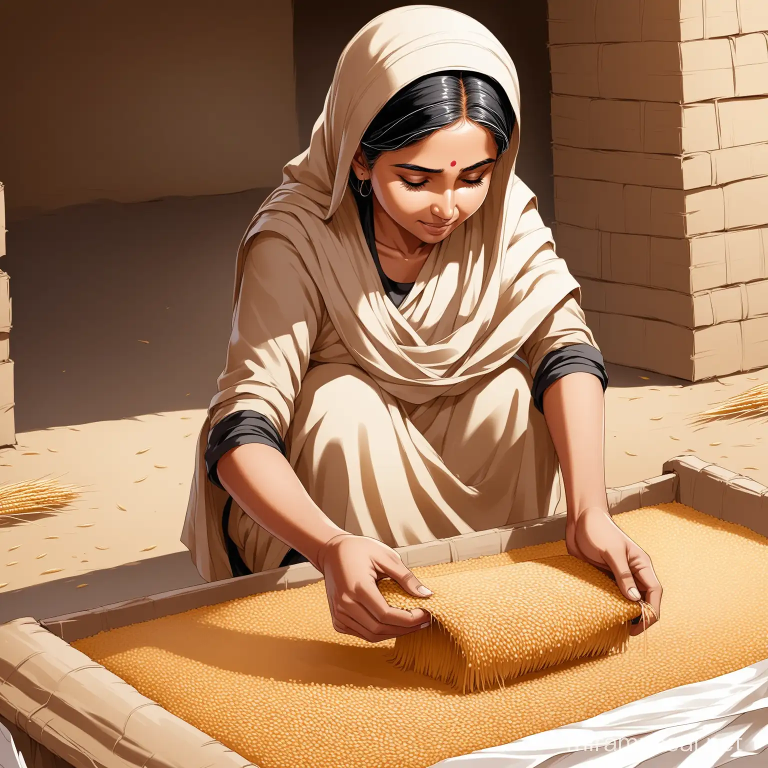 Pakistani Woman Crafting Recycled Paper from Wheat Agricultural Waste
