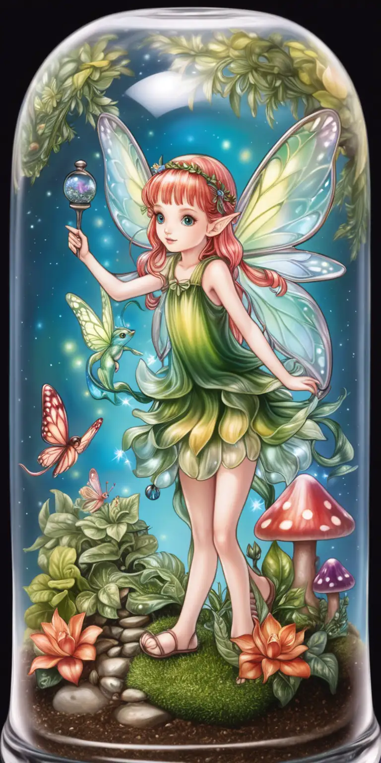 Enchanting Fairy in a Clear Terrarium Captivating AR 911 Imagery