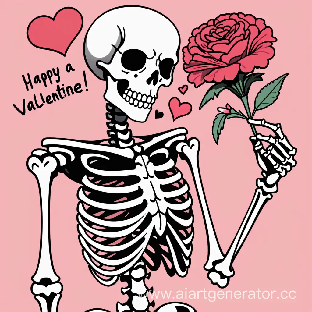 Anime-Skeleton-Expresses-Love-with-Valentine-and-Carnation