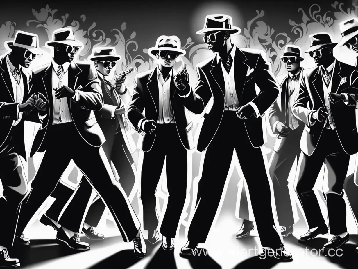 Vintage-Gangsters-Dancing-in-Timeless-Black-and-White-Elegance