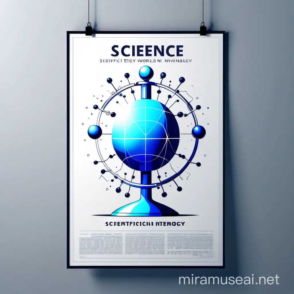 Poster for the exhibition of science and technology innovations, positive energy in the world. Minimalist style ((scientific style)).
Hyper surreal. An impressive and respectable appearance.