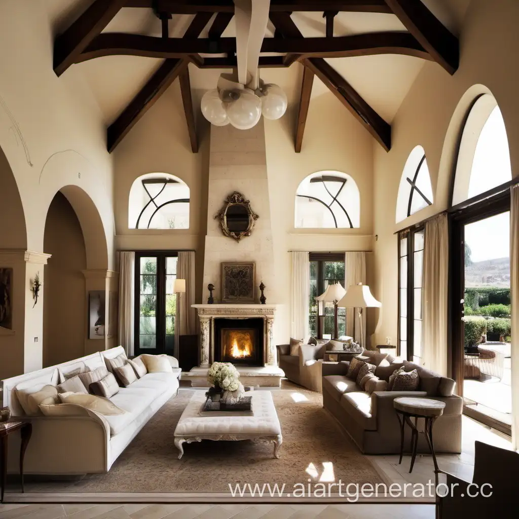 Cozy-Living-Room-with-Fireplace-in-Private-Italianstyle-House