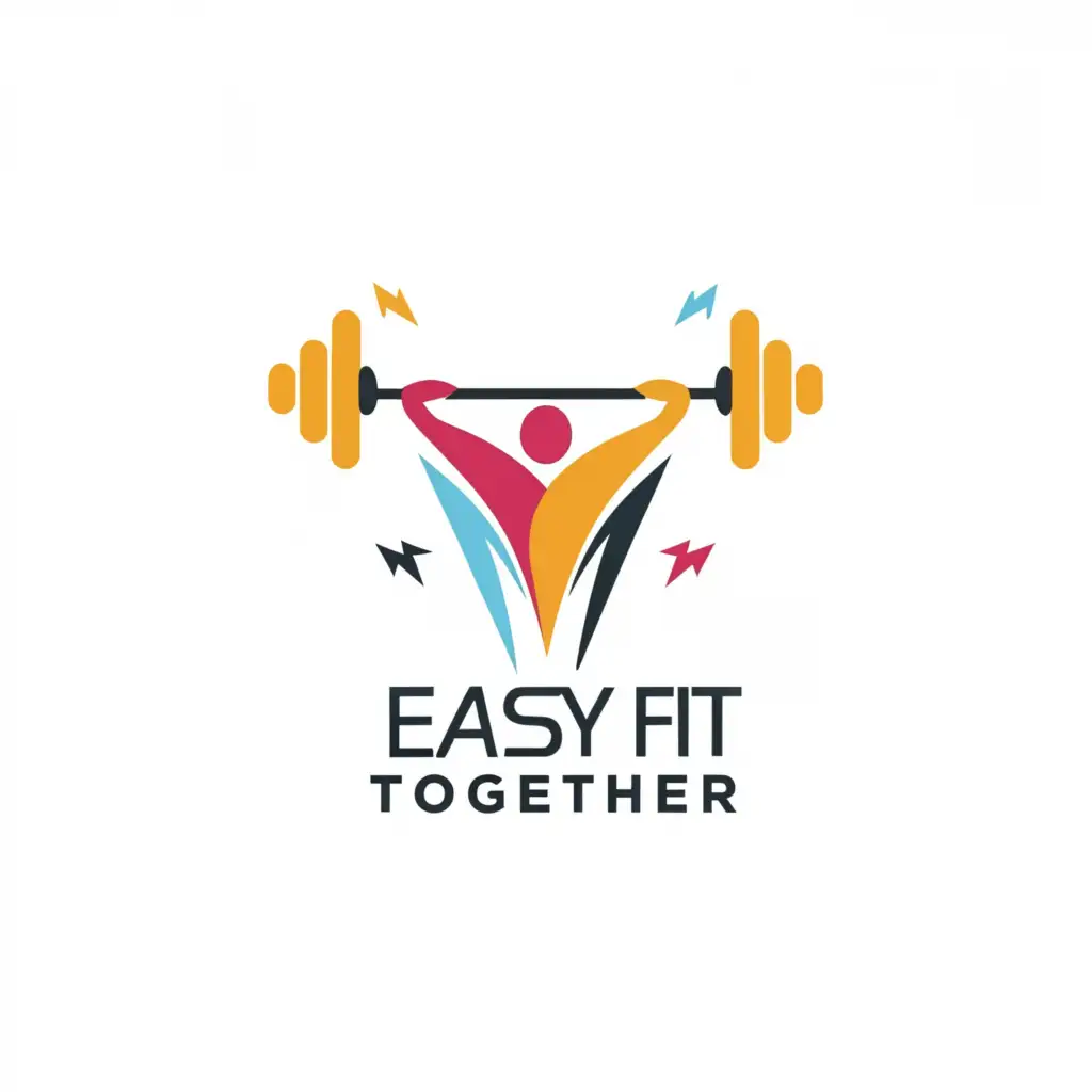 a logo design,with the text "Easy Fit Together", main symbol:Fitness,Moderate,be used in Sports Fitness industry,clear background