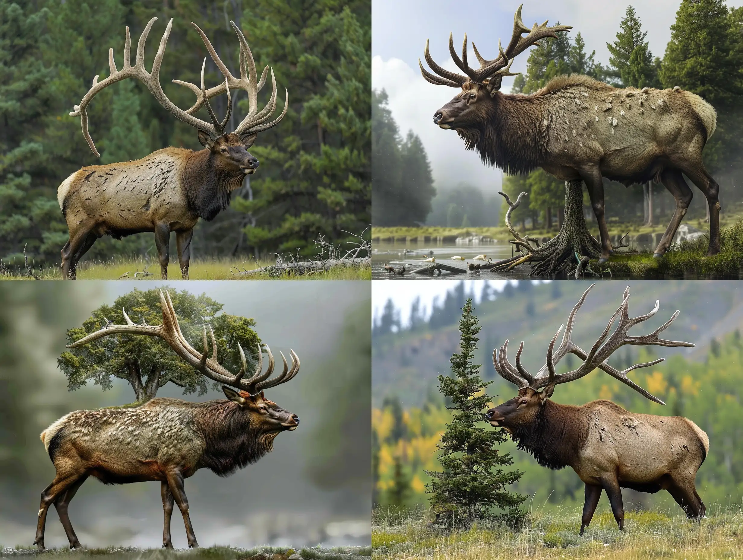 Majestic-Elk-Standing-Tall-in-Forest-Landscape