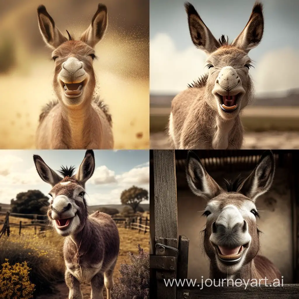 Joyful-Donkey-in-Vibrant-Artistic-Composition