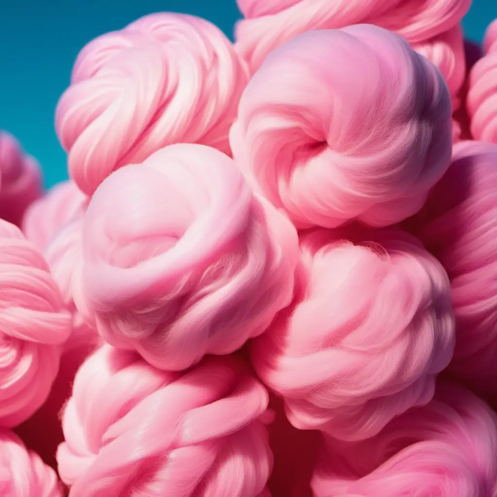 Colorful Cotton Candy Delight at a Joyful Fair