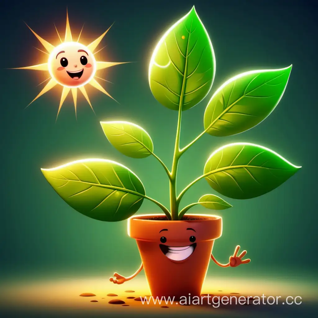 Cartoon-Characters-Nurturing-Plant-with-Warmth-and-Light