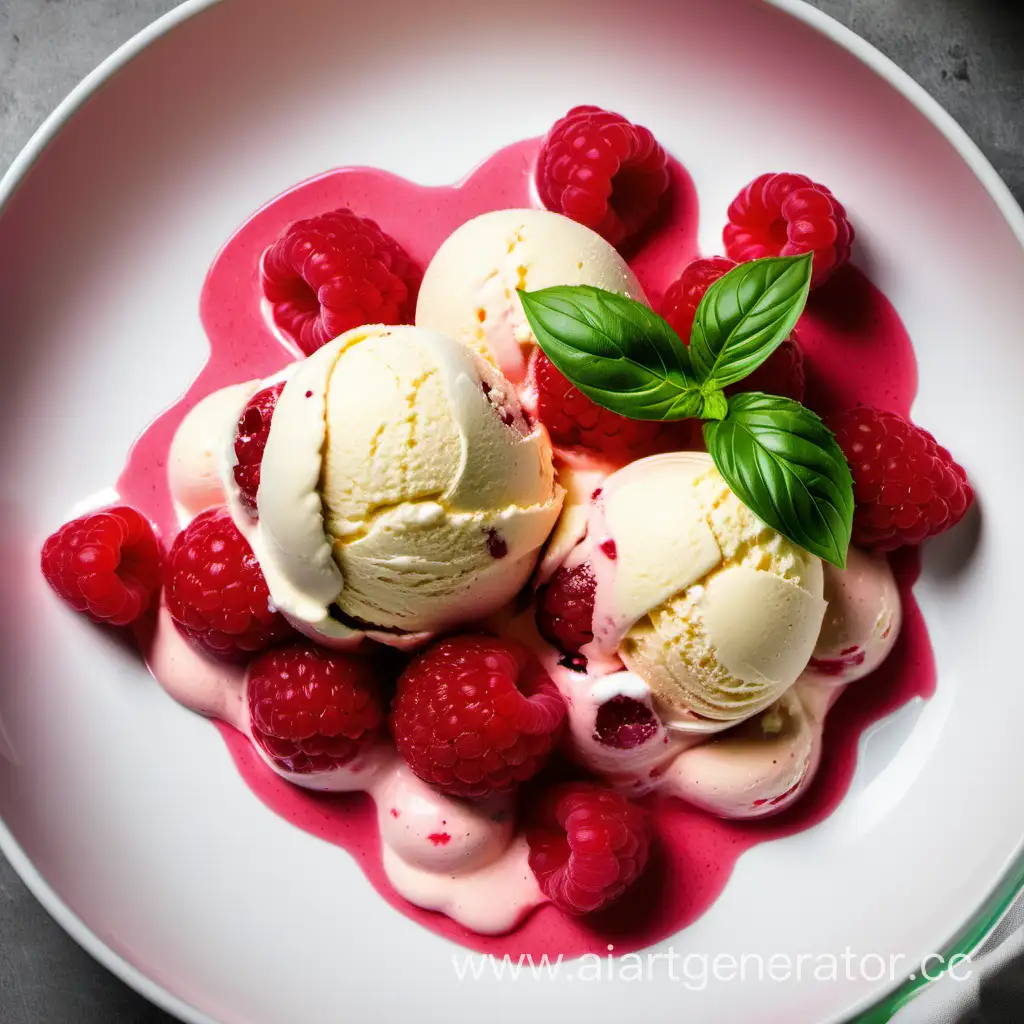 Vibrant-Italian-Raspberry-Basil-Ice-Cream-Delight