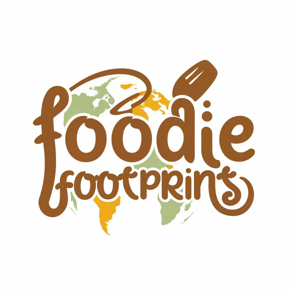 a logo design,with the text "Foodie Footprints", main symbol:foods, travel, map, Sri Lanka,Moderate,be used in Travel industry,clear background