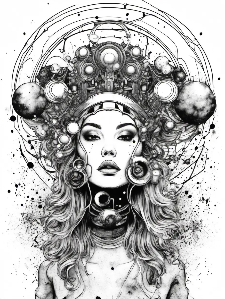 Captivating Monochrome Portrait with Levitating Headpiece