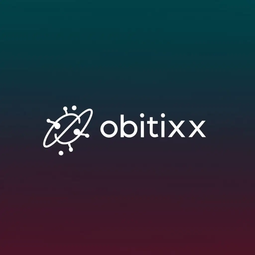 logo, ios app logo, a modern minimalistic and sleek navy logo gradient with white text 'orbitixx' signifying a meteor, parts of the 'orbitixx' text are part of the meteor, with the text "orbitixx", typography, be used in Internet industry