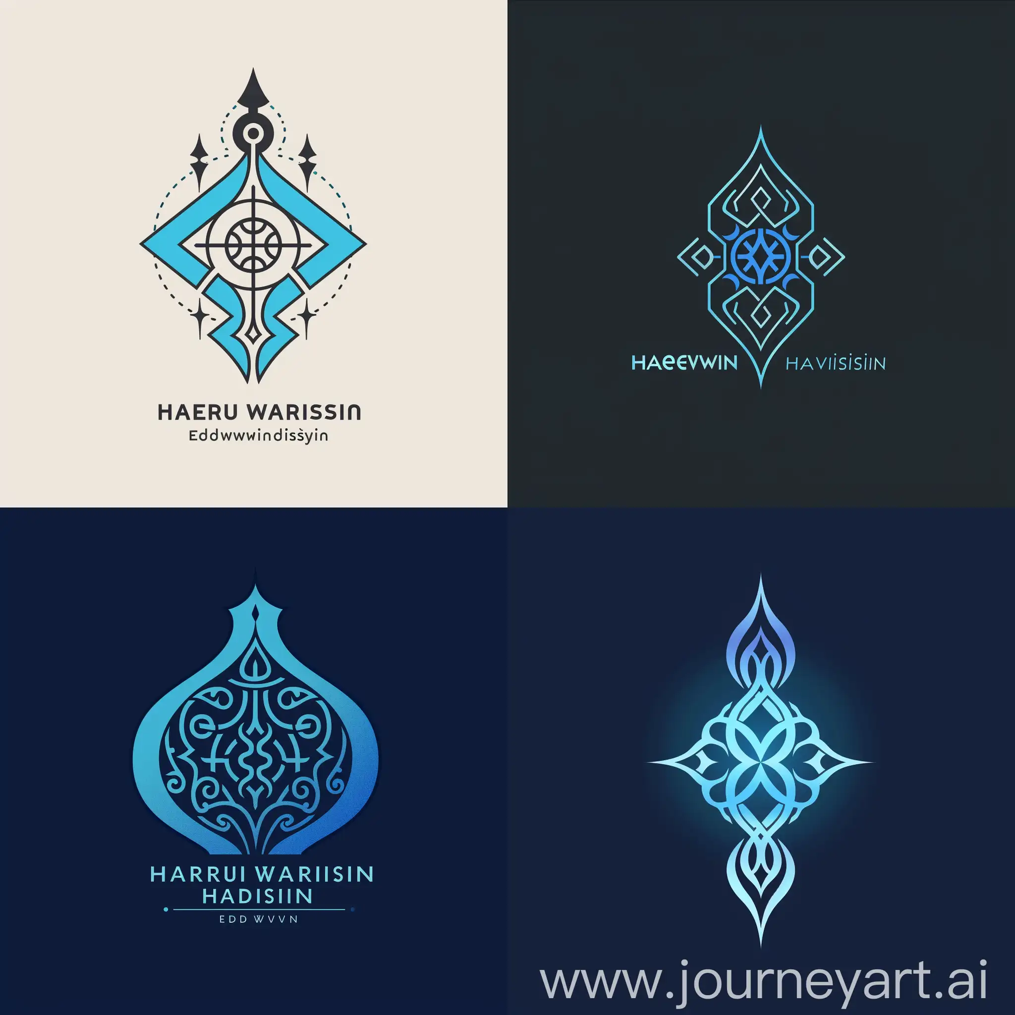 Unified-Symmetrical-Logo-Design-in-Blue-for-Haerul-Warisin-and-Edwin-Hadiwijaya