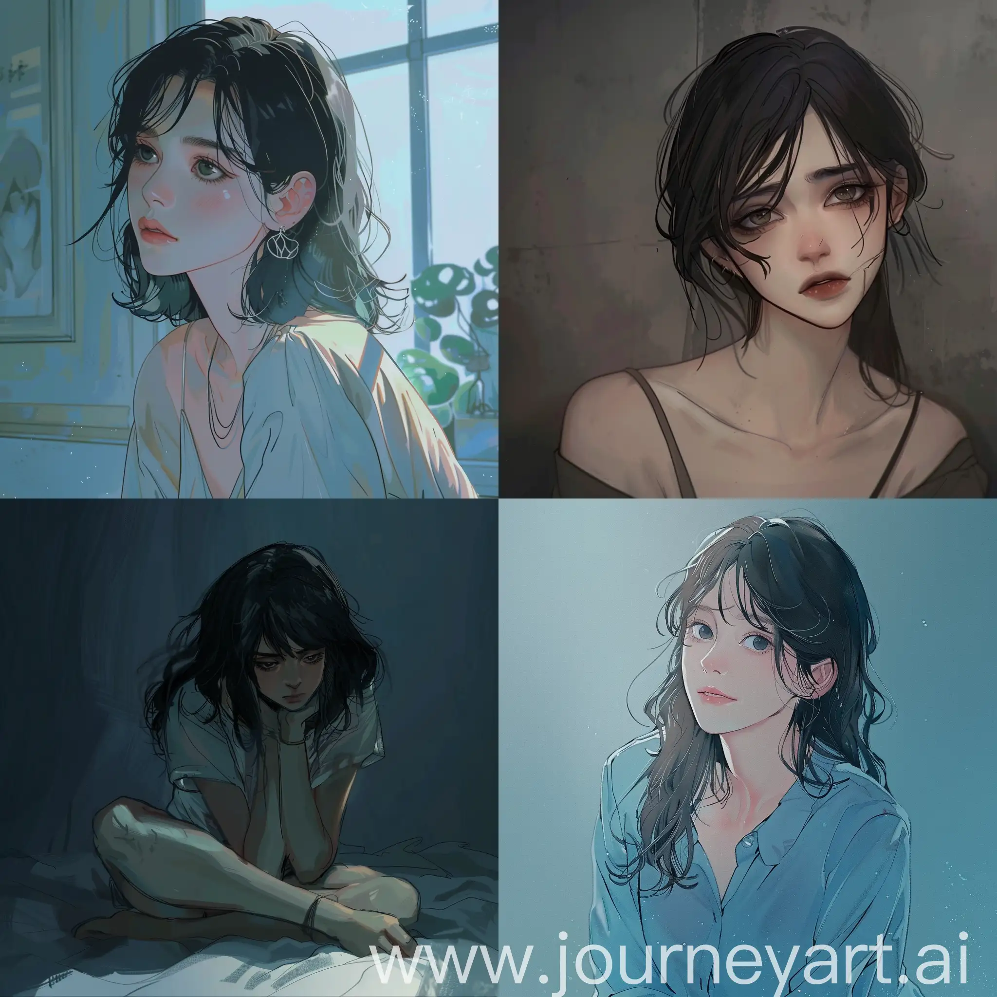Portrait-of-a-Young-Woman-Struggling-with-SelfDeterioration
