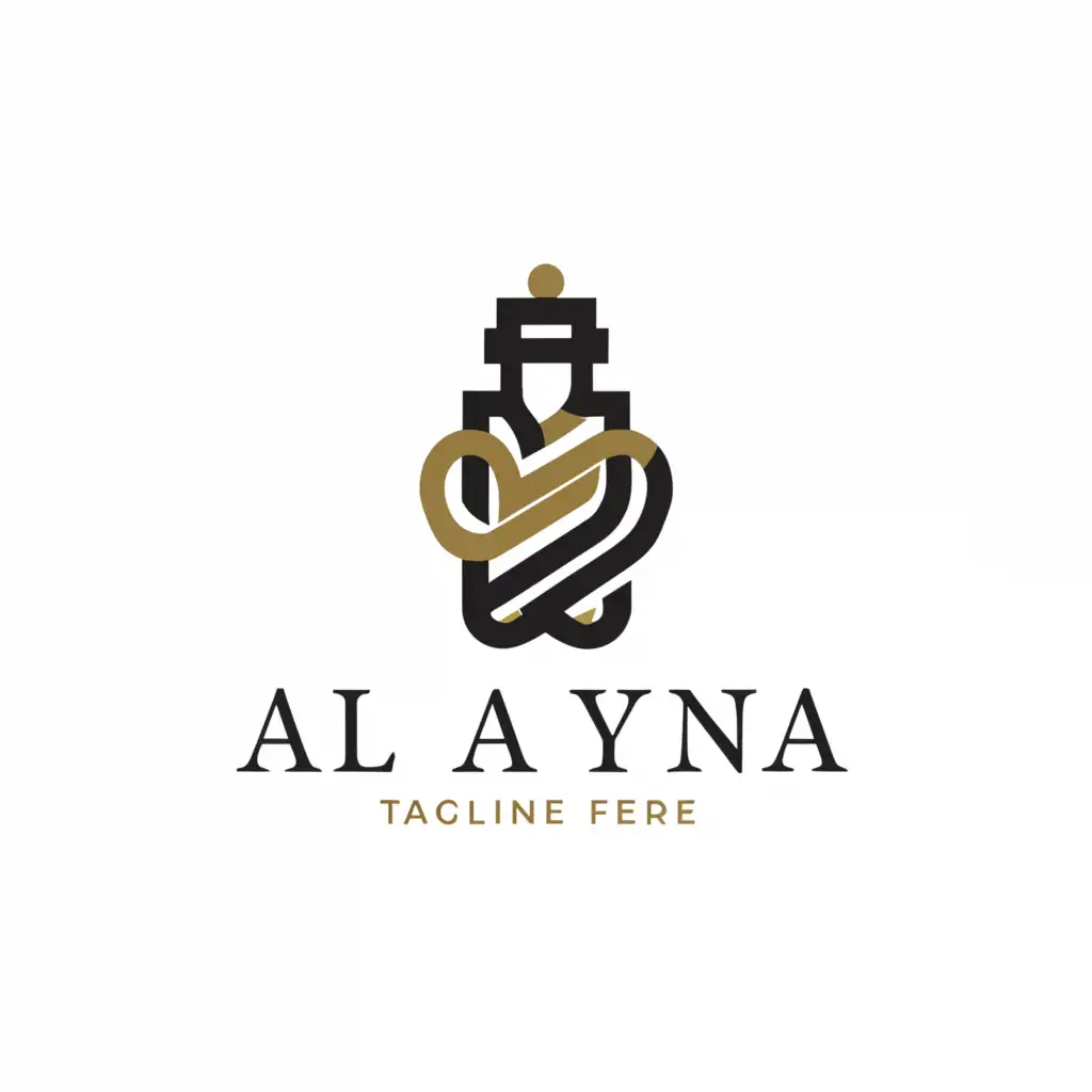 a logo design,with the text "AL AAYNA", main symbol:perfume,Moderate,be used in Retail industry,clear background
