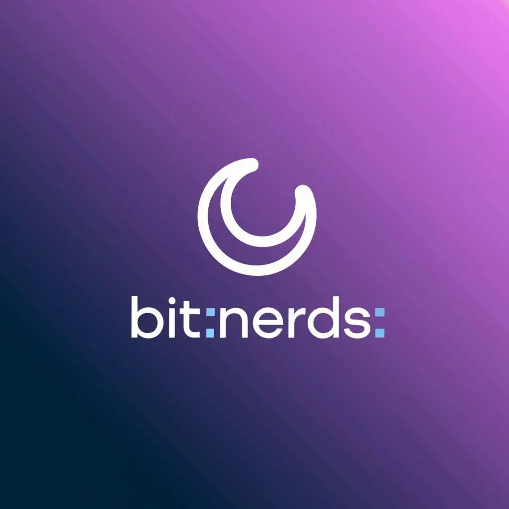 a logo design,with the text "BitNerds", main symbol:Moon crescent,Minimalistic,be used in Technology industry,clear background