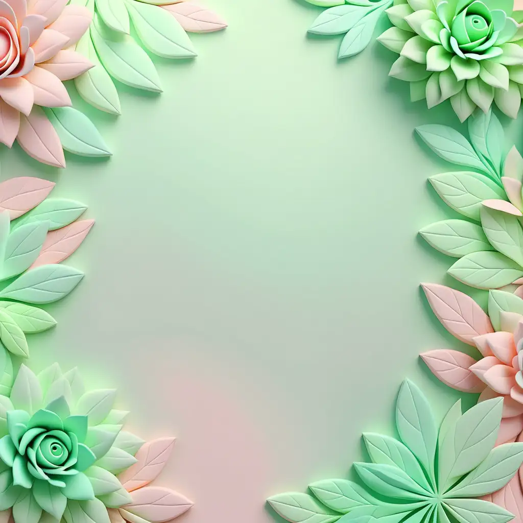 Pastel Pink and Green Background with Soft Abstract Shapes