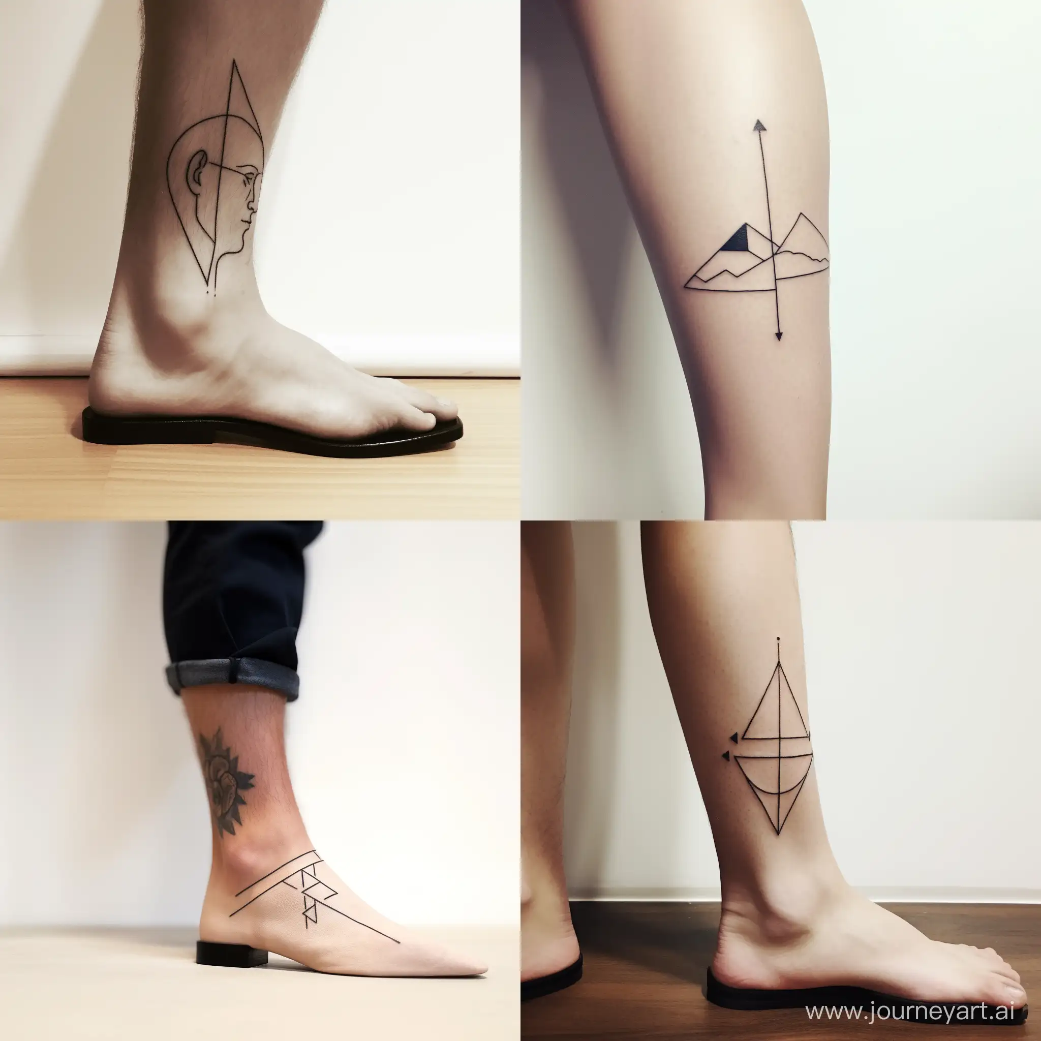 Minimalist-Number-444-Tattoo-on-Tanned-White-Mans-Ankle