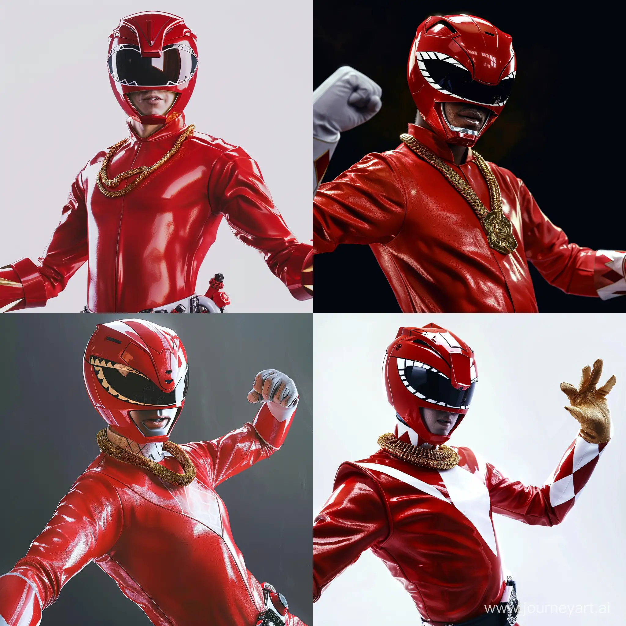 Mighty-Red-Power-Ranger-with-Panther-Necklace-in-Dynamic-Pose