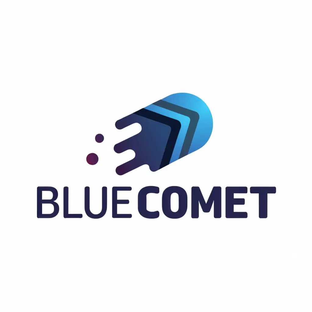 a logo design,with the text "blue comet", main symbol:comet,Minimalistic,be used in Technology industry,clear background