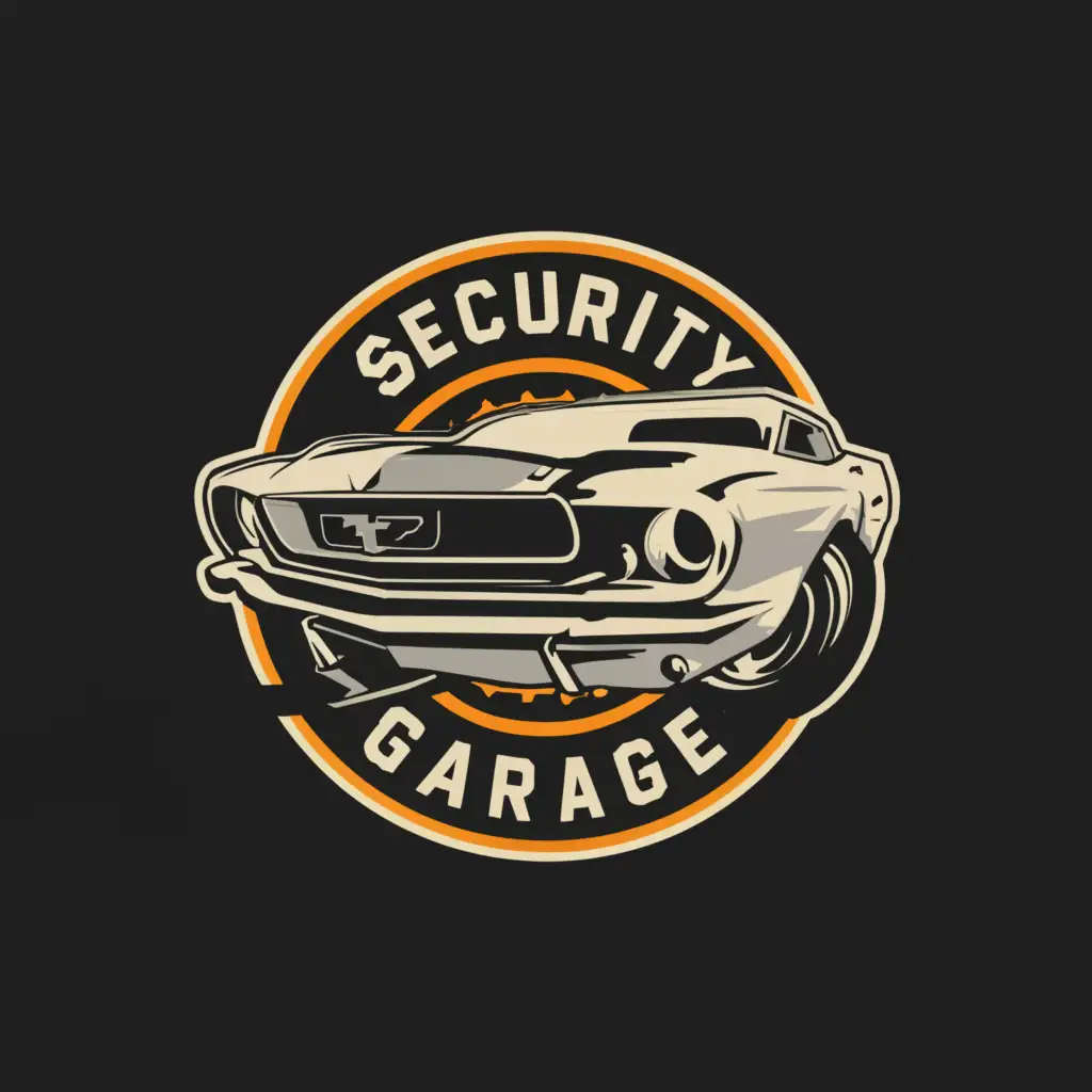 a logo design,with the text "Ed's Security Garage", main symbol:Classic Mustang,complex,be used in Automotive industry,clear background