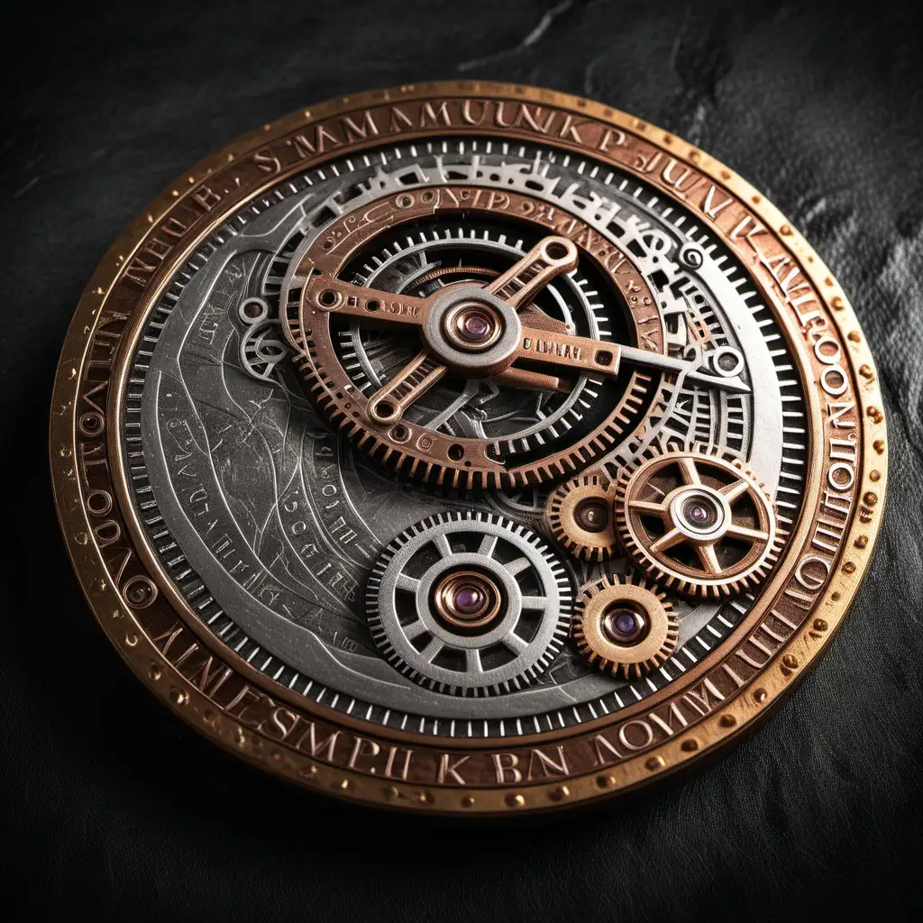 steampunk old coin