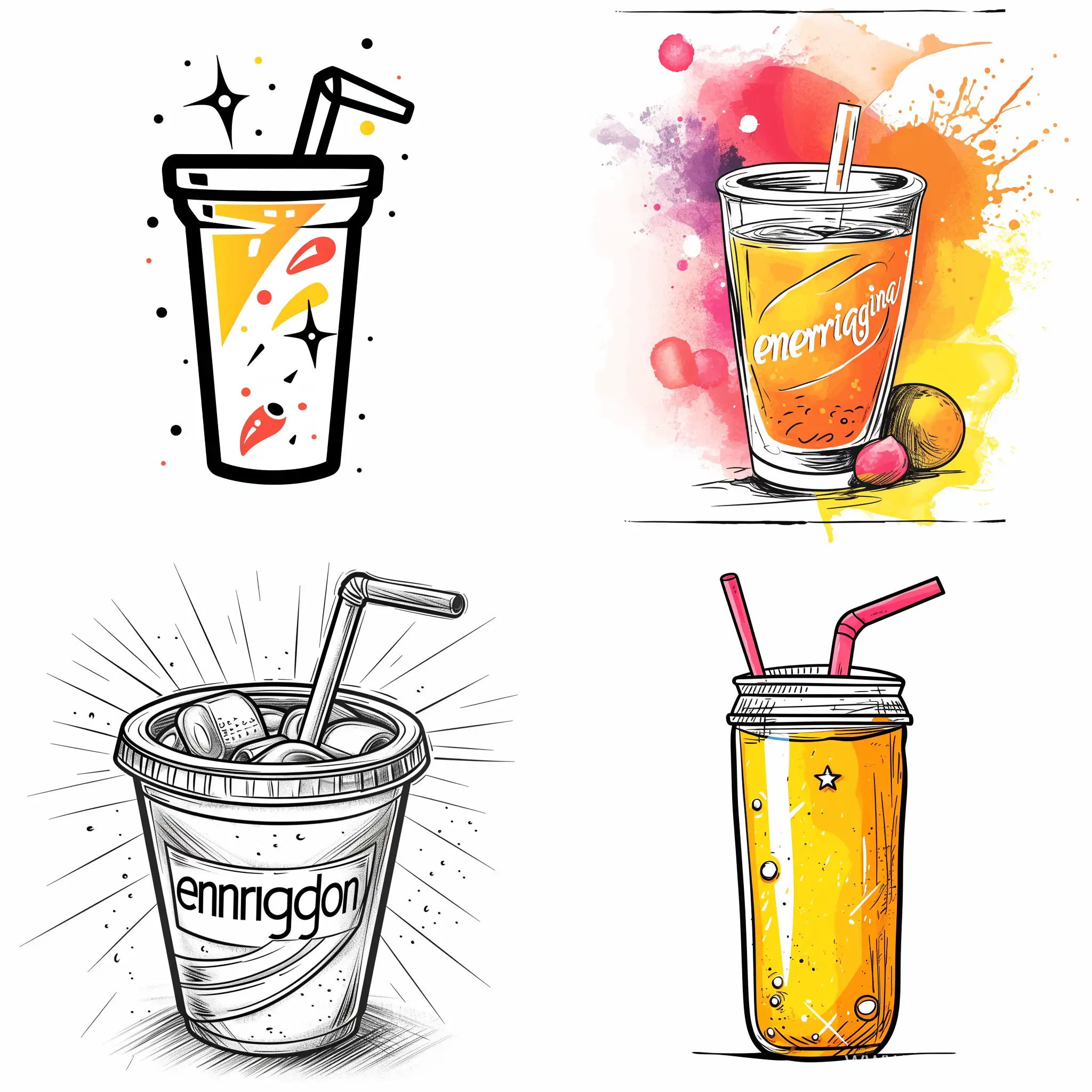 make an easy to draw energidrink logo