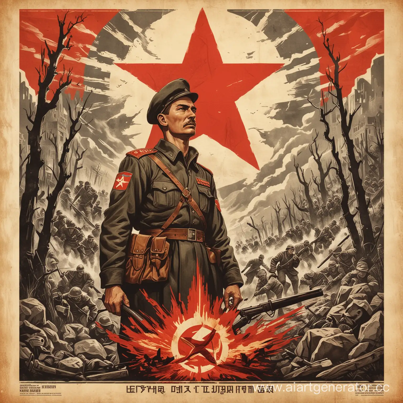 Honoring-the-Legacy-Great-Patriotic-War-Tribute-Poster-in-Soviet-Style
