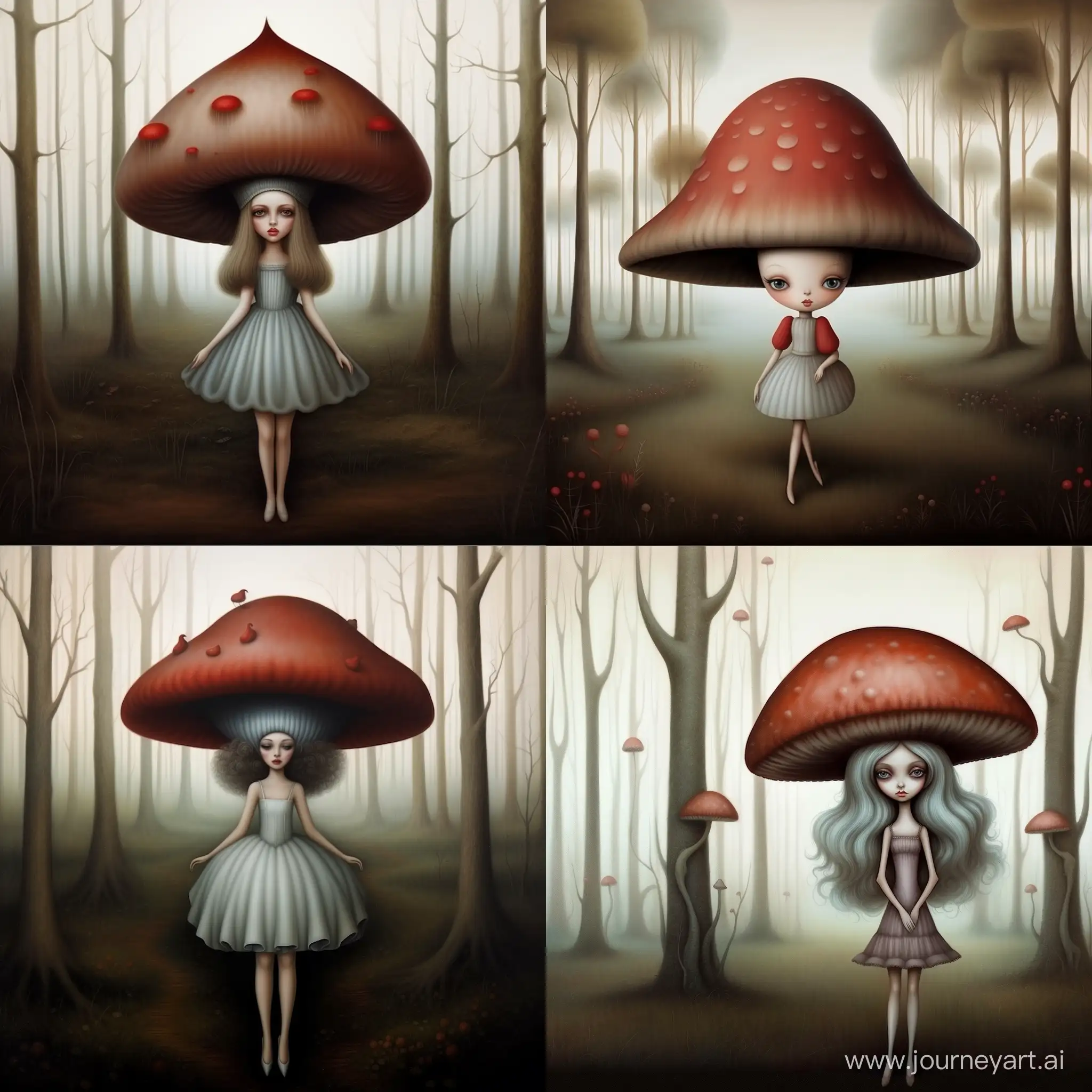 Whimsical-Portrait-Girl-Wearing-Fly-Agaric-Mushroom-Hat