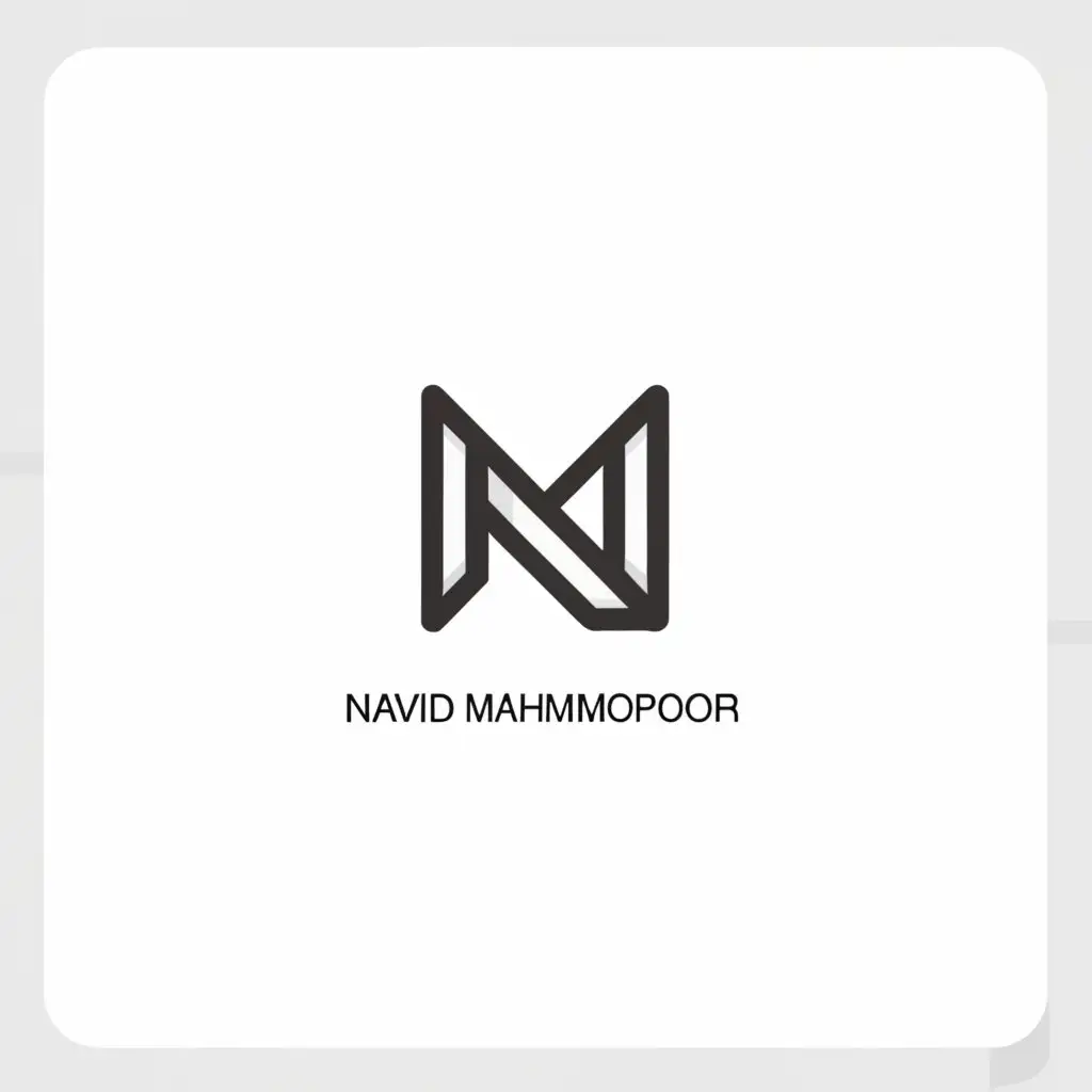 a logo design,with the text "Navid Mahmoudpoor", main symbol:letter N and M,Minimalistic,clear background