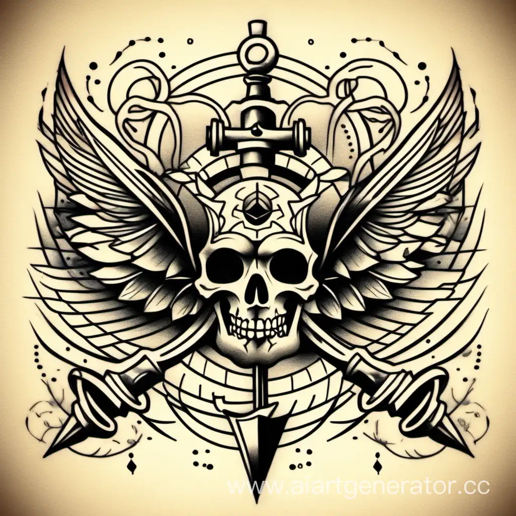 Vintage-Tattoo-Sketch-in-Old-School-Style