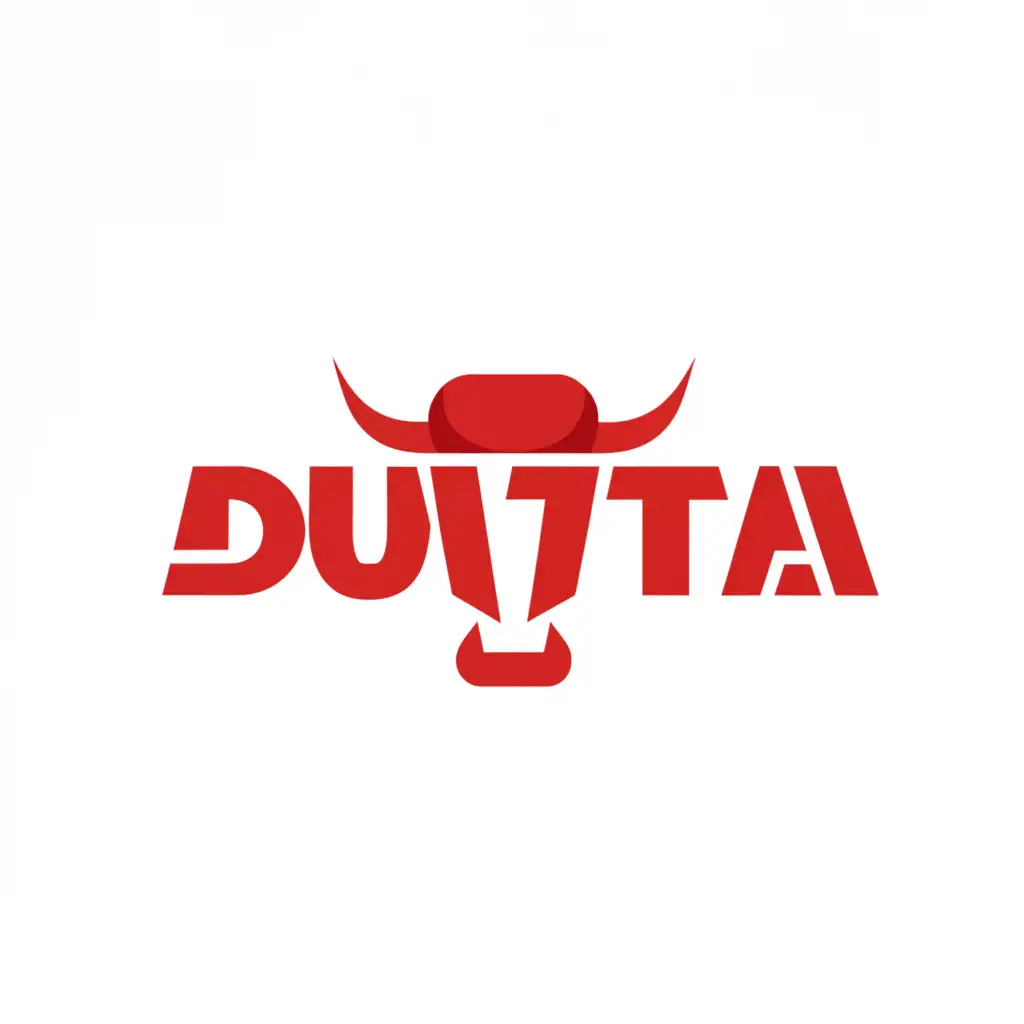 a logo design,with the text "Dutta", main symbol:bull,Minimalistic,clear background