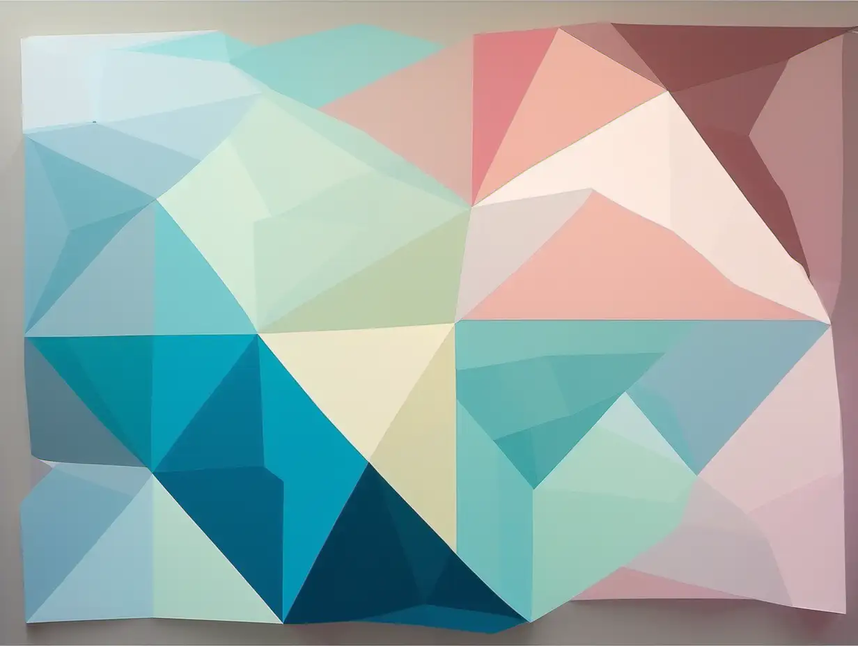 POLYGON WITH PASTEL COLOURS OF BLUE 