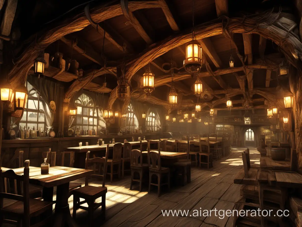 Whimsical-Johnnys-Fantasy-Tavern-with-Magical-Creatures-and-Enchanted-Atmosphere