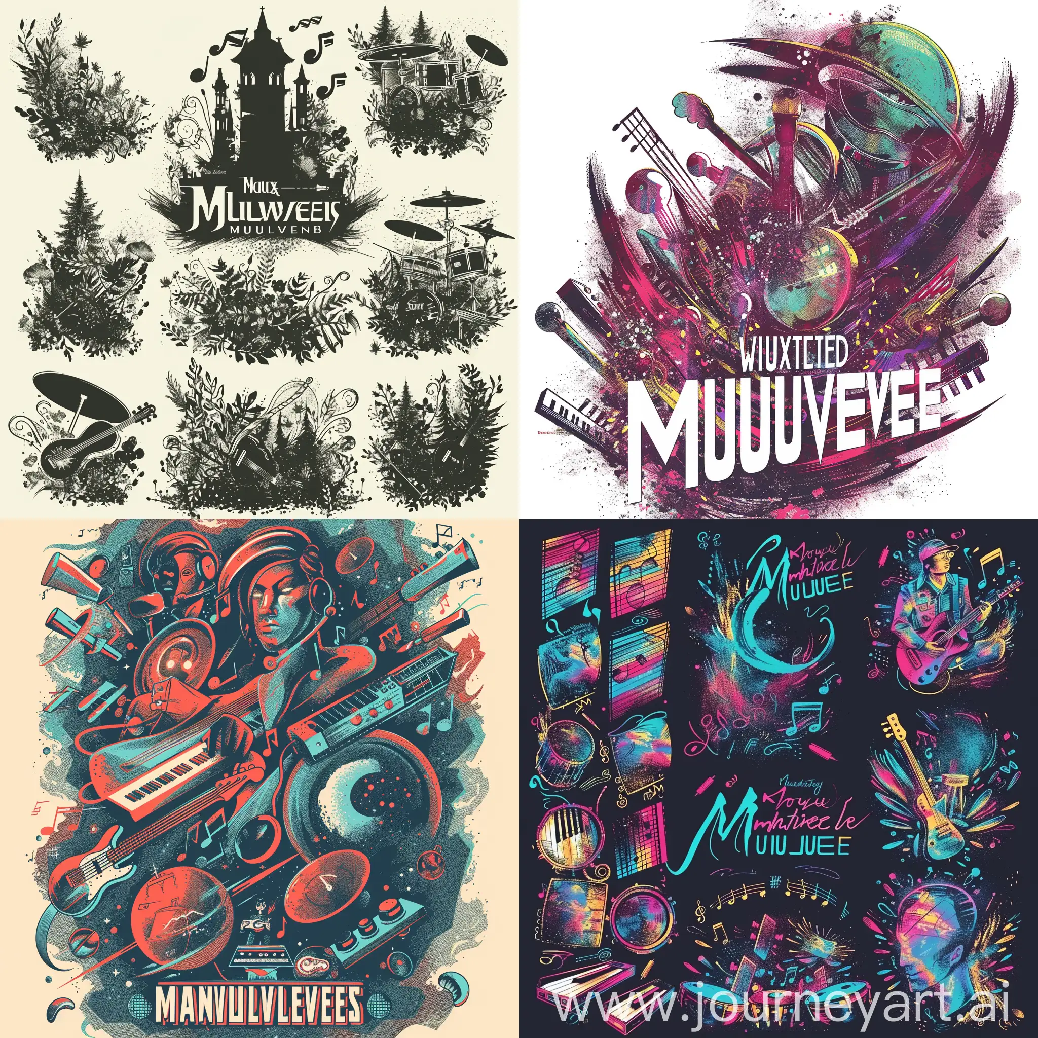 Give me multiple designs for Music Multiverse