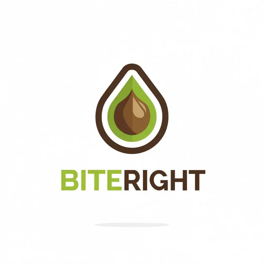 a logo design,with the text "BiteRight", main symbol:avocado,Minimalistic,be used in Sports Fitness industry,clear background