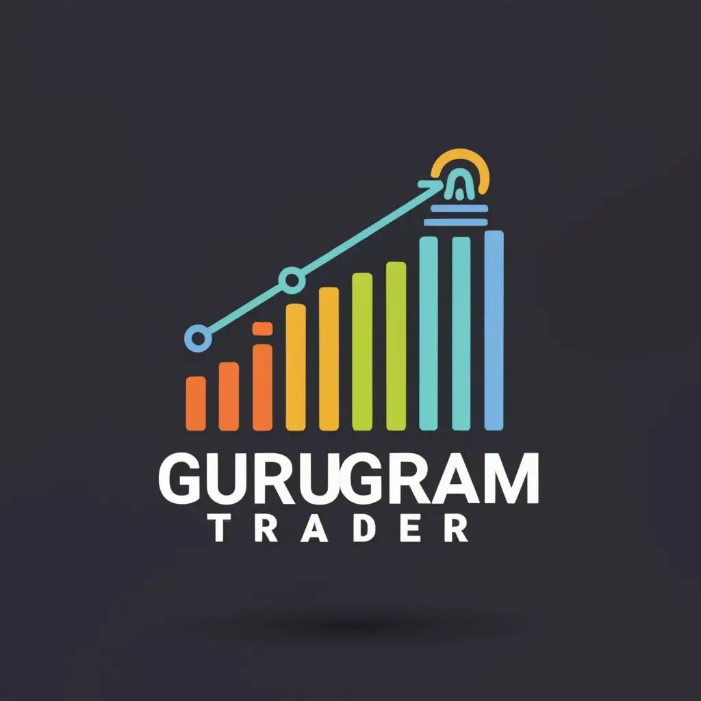 logo, chart candles, with the text "GURGUGRAMtrader", typography, be used in Finance industry