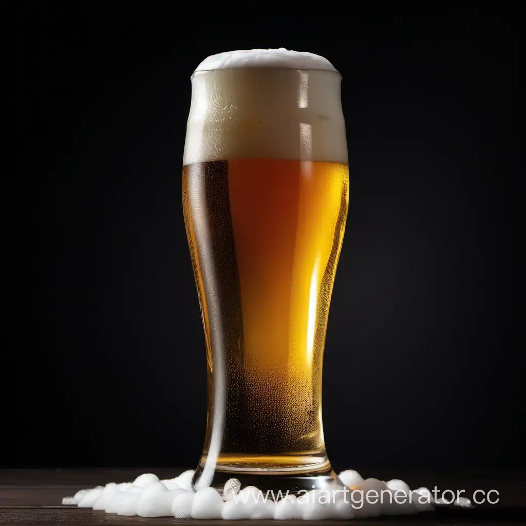 Foamy-Delight-Tall-Beer-Glass-with-Light-Beer-on-Dark-Background