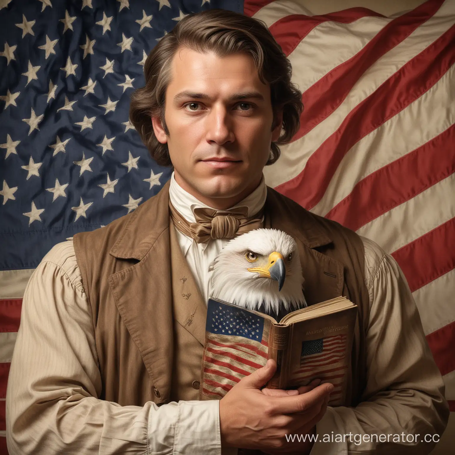 American-History-Teacher-with-US-Flag-and-Book