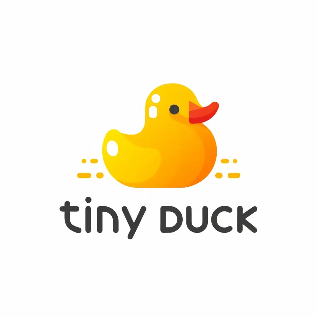 a logo design,with the text "Tiny Duck", main symbol:Rubber Duck,Minimalistic,clear background