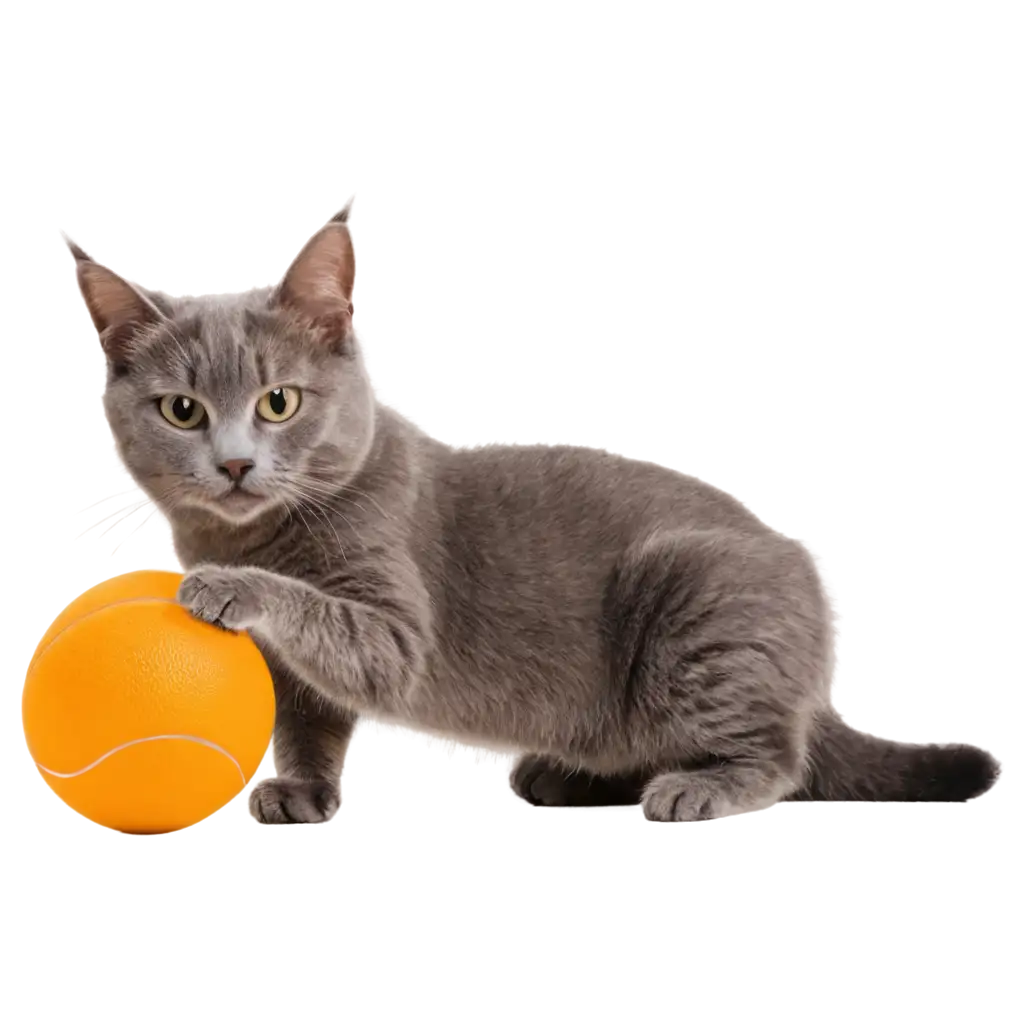 Captivating-PNG-Image-A-Playful-Cat-Engaging-with-a-Ball